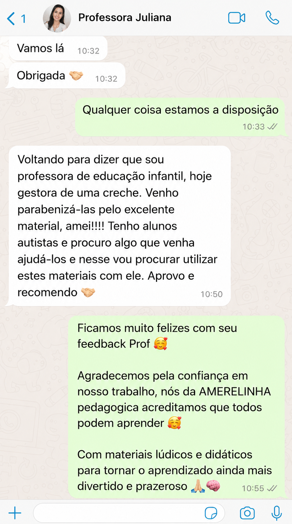 Mensagem real enviada por profissional da educação sobre o Educar com Facilidade 2