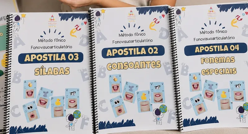 Apostilas do método fônico: sílabas, consoantes e fonemas especiais